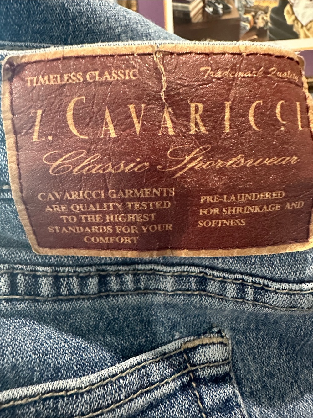Vintage Z. Cavaricci Straight Leg Jeans Mid
High Rise Frayed Hem Blue Size 14 - Picture 7 of 7